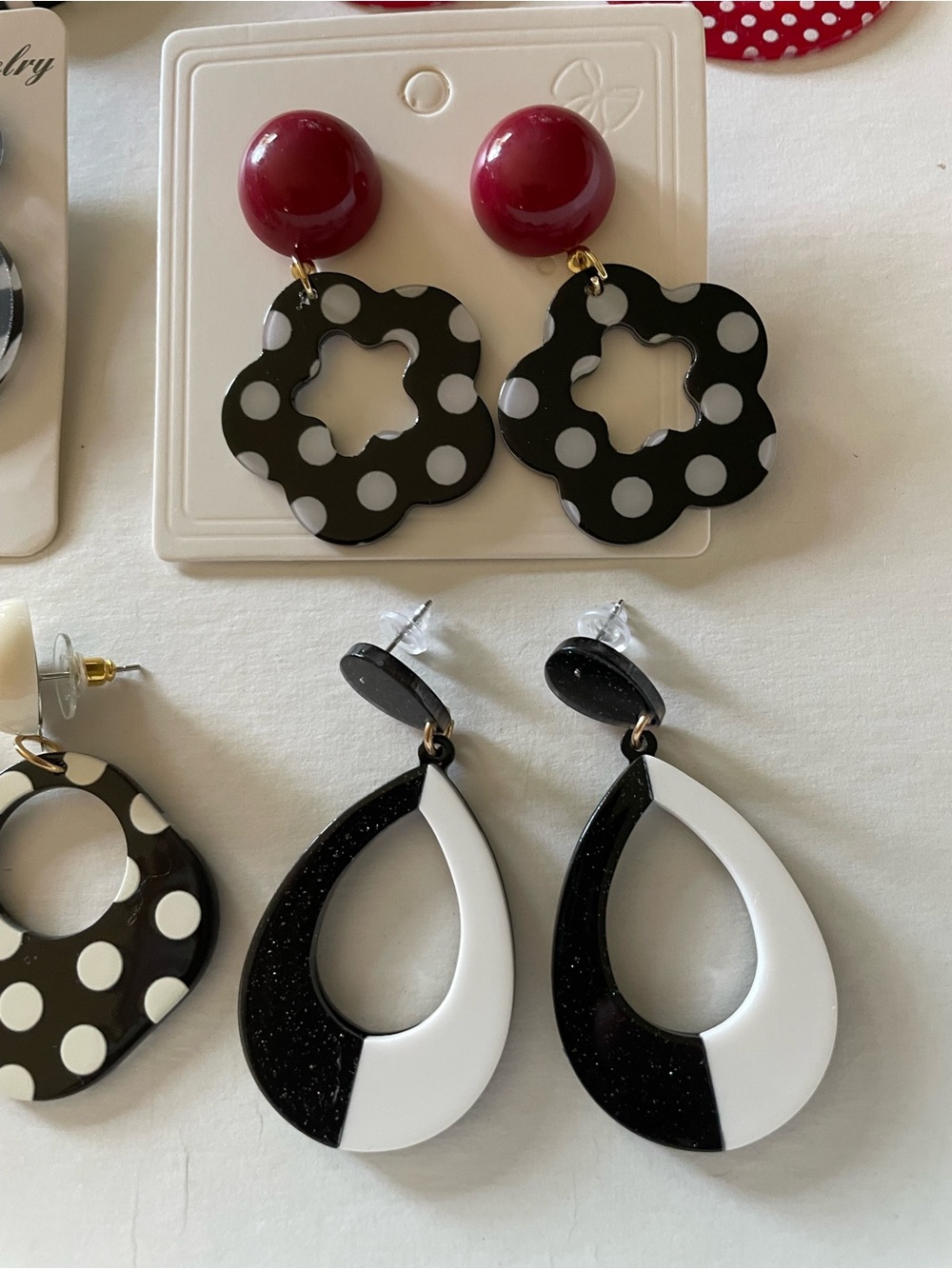 Earrings BUNDLE Polka Dot and Striped Earring Set of 6 pairs nwt - Picture 2 of 5